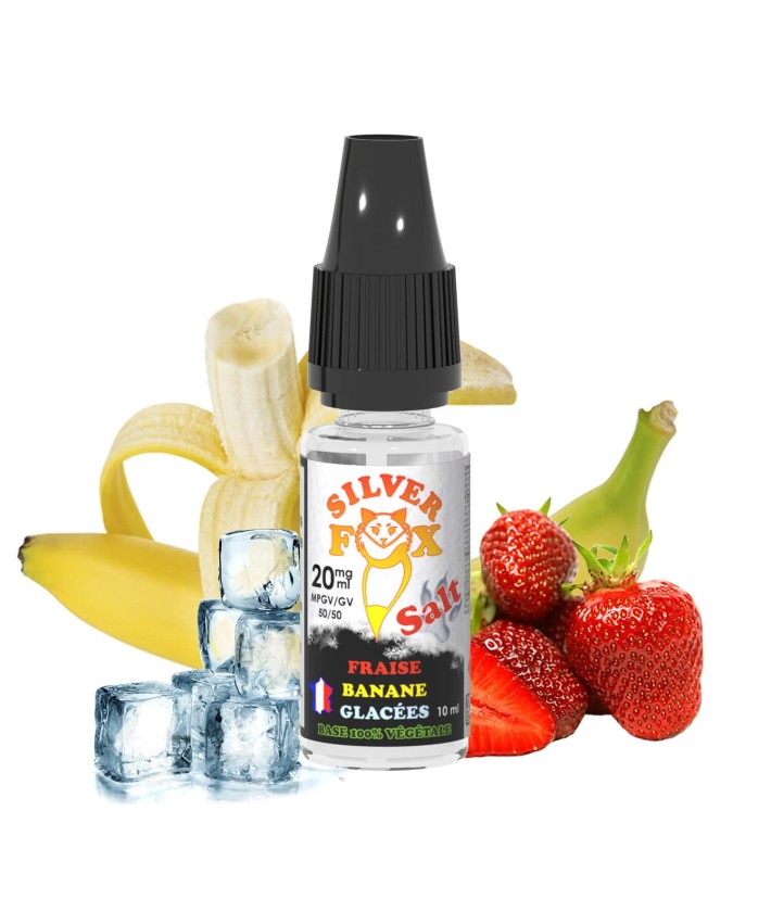 E-Liquid Fraise Banane Glacées Silver Fox Nicotine Salts Vaping In Paris 10ml