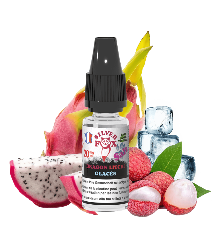 E-Liquid Dragon Litchi Glacés Silver Fox Nicotine Salts Vaping In Paris 10ml