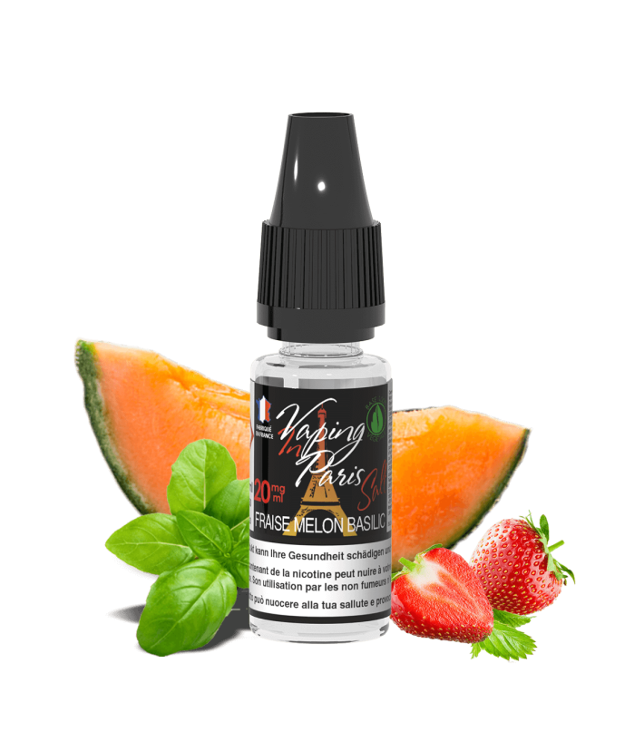 E-Liquid Fraise Melon Basilic Nicotine Salts Vaping In Paris 10ml