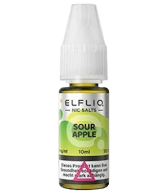 ELFBAR - E-Liquid - Sour Apple - ELFLIQ - Sels de Nicotine - 10ml