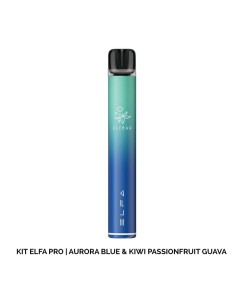 Batterie Elfa Pro Aurora Blue + Cartouche Kiwi Passionfruit Guava Elf Bar