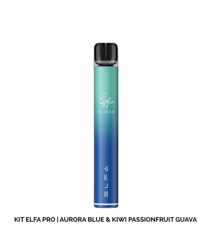 Elfa Pro Aurora Blue Battery + Kiwi Passionfruit Guava Cartridge  Elf Bar