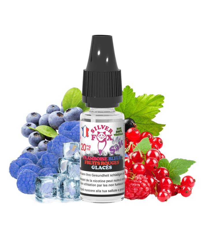 E-Liquide Framboise Bleue Fruits Rouges Glacés Silver Fox Sels de Nicotine Vaping In Paris 10ml